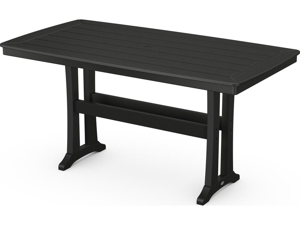 POLYWOOD Nautical Trestle 73-Inch Rectangle Counter Table