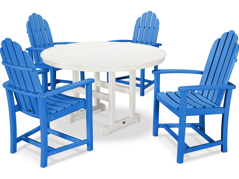 POLYWOOD Classic Adirondack 5-Piece Recycled Plastic Dining Set
