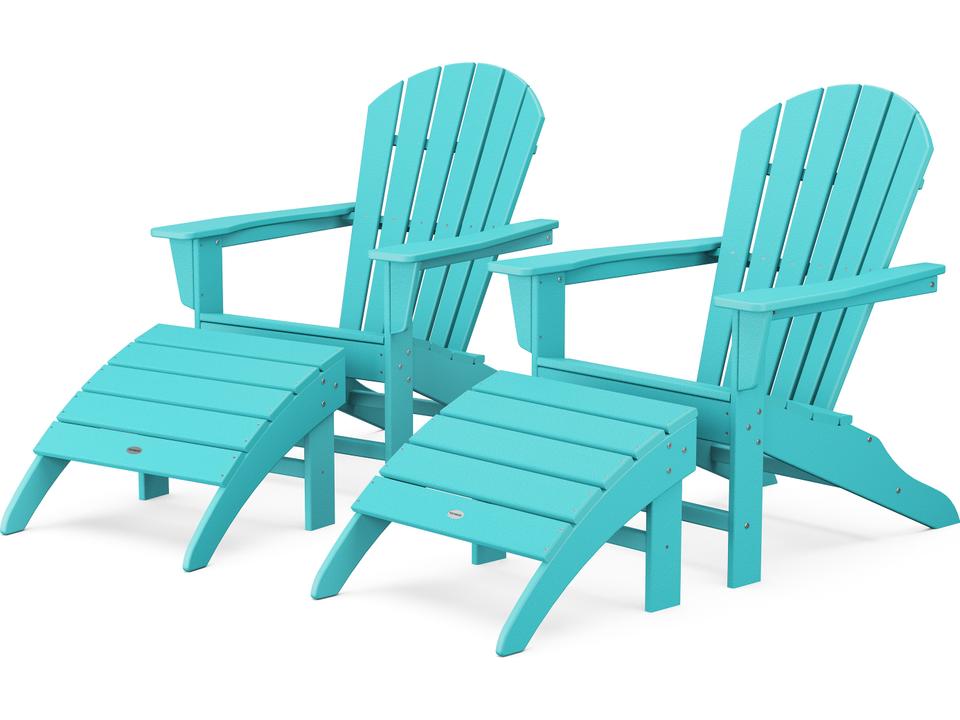 POLYWOOD South Beach Recycled Plastic 4-Piece Adirondack Lounge Set