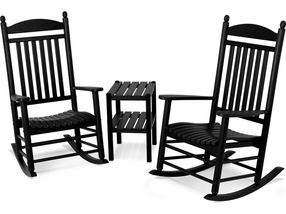 POLYWOOD Jefferson 3-Piece Recycled Plastic Rocker Lounge Set All-Weather
