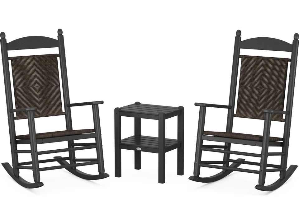 Jefferson 3-Piece Woven Recycled Plastic Rocker Lounge Set