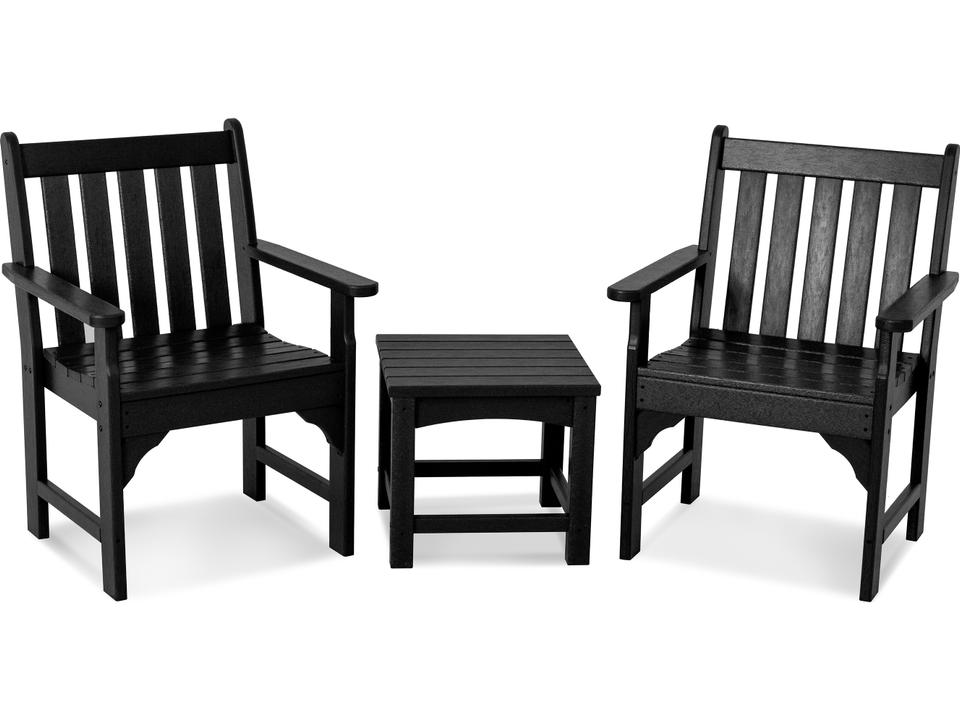 POLYWOOD Vineyard 3-Piece Recycled Plastic Outdoor Lounge Set