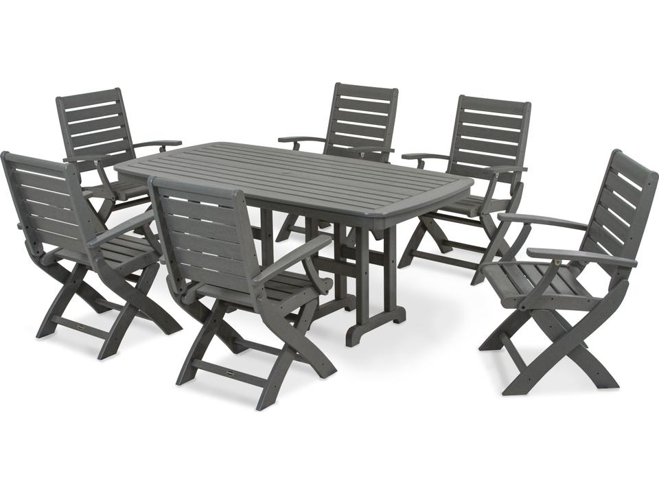 POLYWOOD Signature Recycled Plastic 7-Piece Dining Set