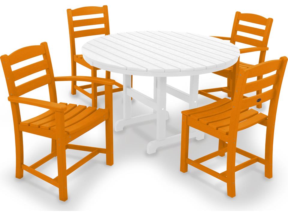 La Casa Cafe 5-Piece Dining Set with 48-Inch Round Table