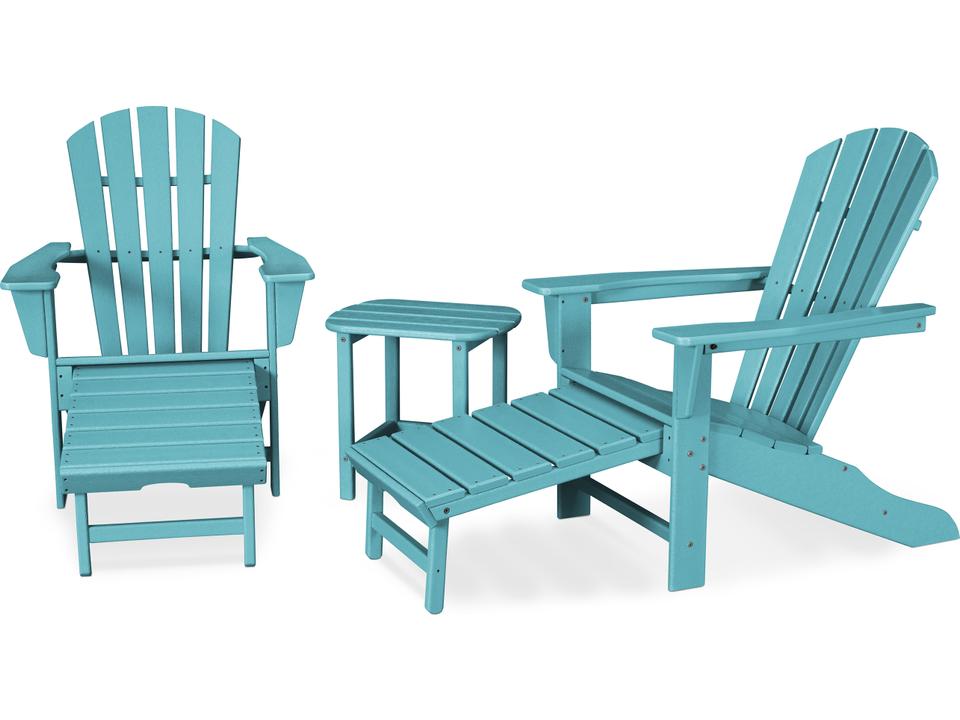 POLYWOOD 3-Piece South Beach Recycled Plastic Ultimate Adirondack Lounge Set
