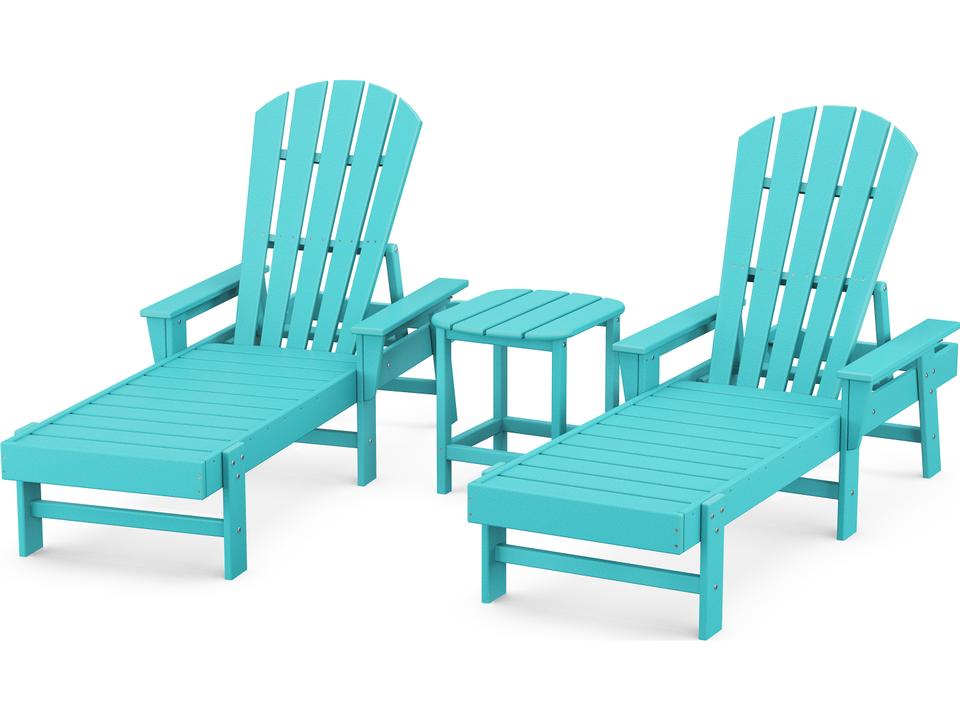 South Beach Recycled Plastic 3-Piece Outdoor Lounge Set