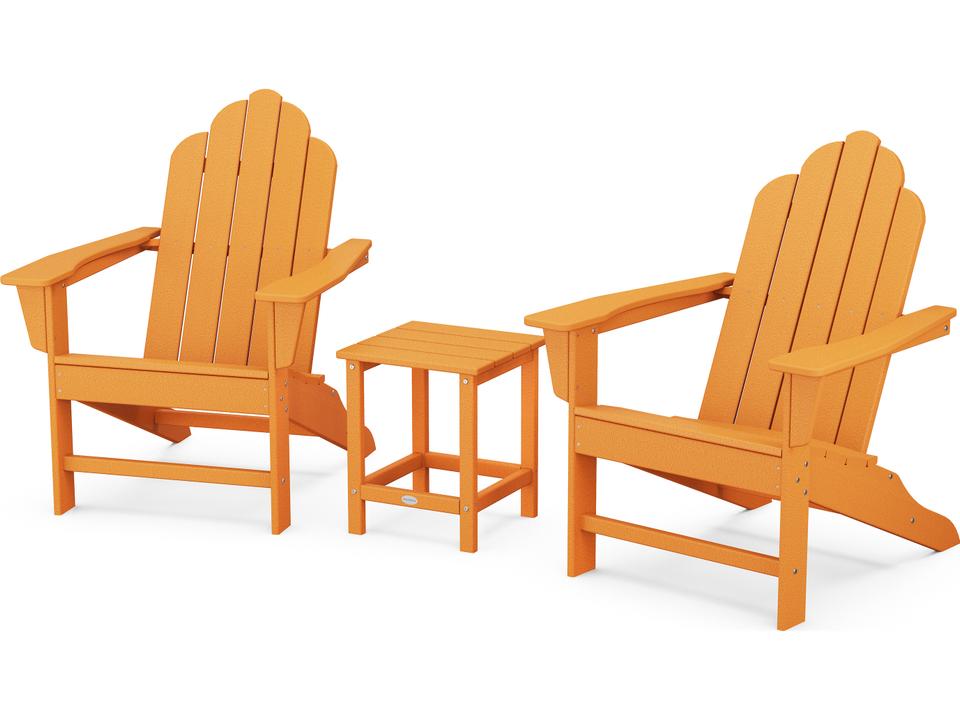 POLYWOOD Long Island Recycled Plastic Adirondack 3-Piece Lounge Set