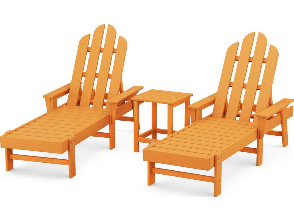 POLYWOOD Long Island Recycled Plastic Chaise 3-Piece Set
