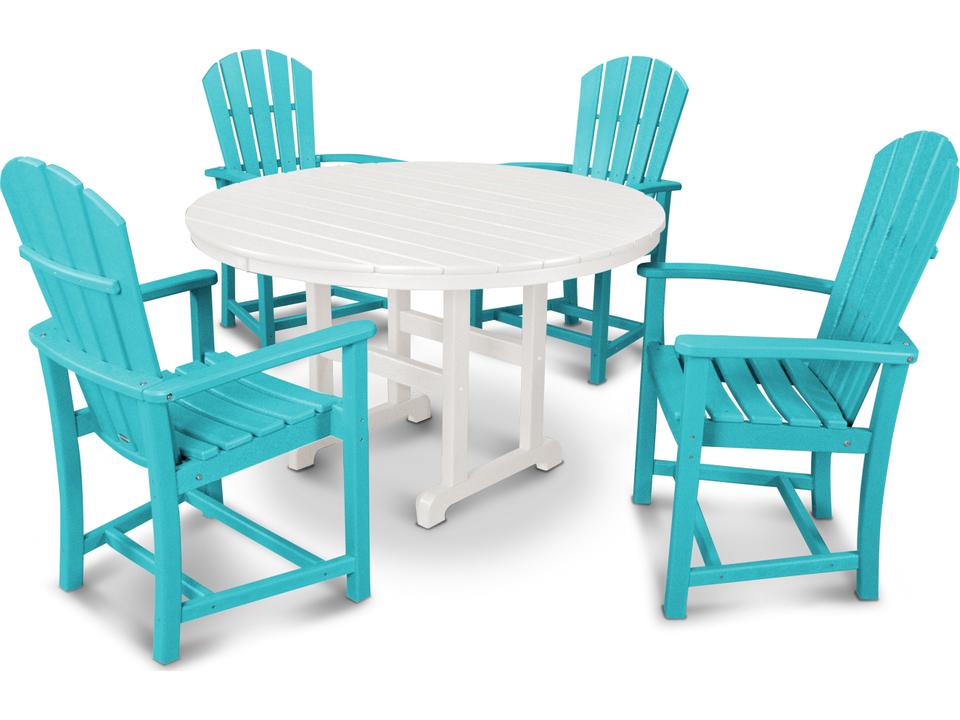 POLYWOOD Palm Coast 5-Piece All-Weather Recycled Plastic Outdoor Dining Set