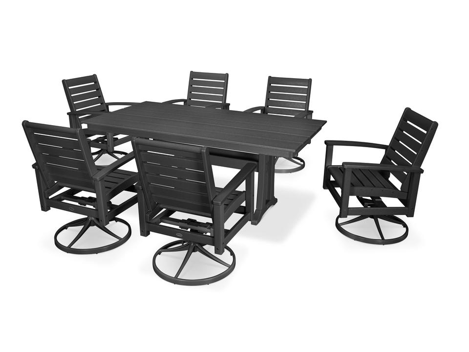 POLYWOOD Signature Recycled Plastic 7-Piece Outdoor Dining Set
