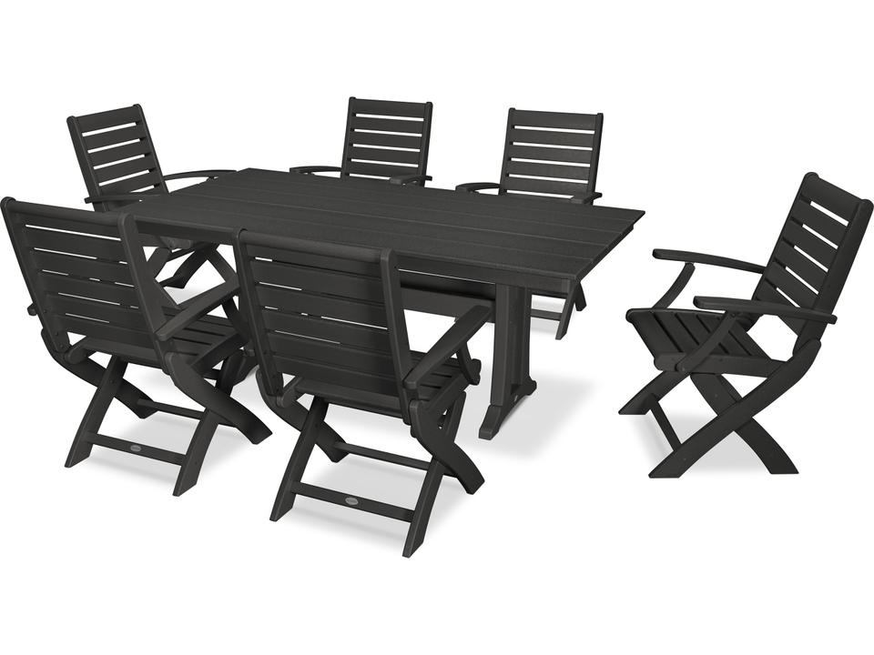 POLYWOOD Signature Recycled Plastic 7 Piece Patio Dining Set