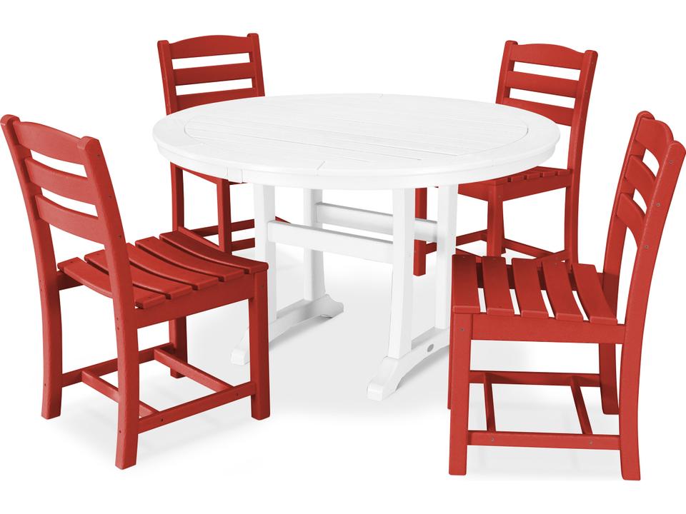 La Casa Cafe Recycled Plastic 5 Piece Round Dining Set