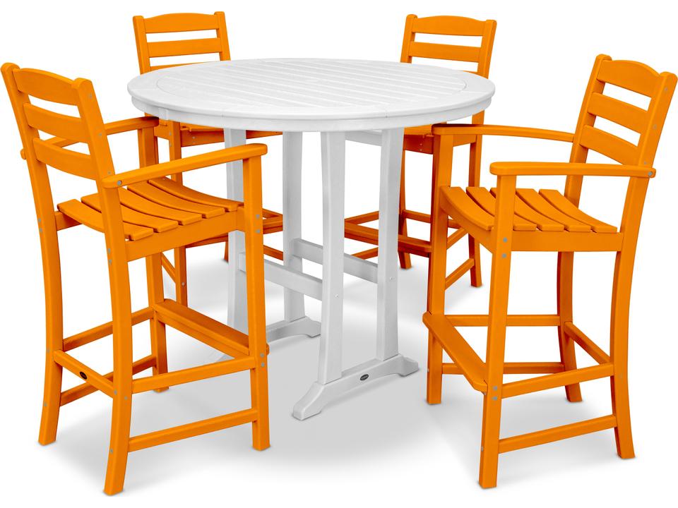 La Casa Cafe 5 Piece Round Recycled Plastic Bar Set