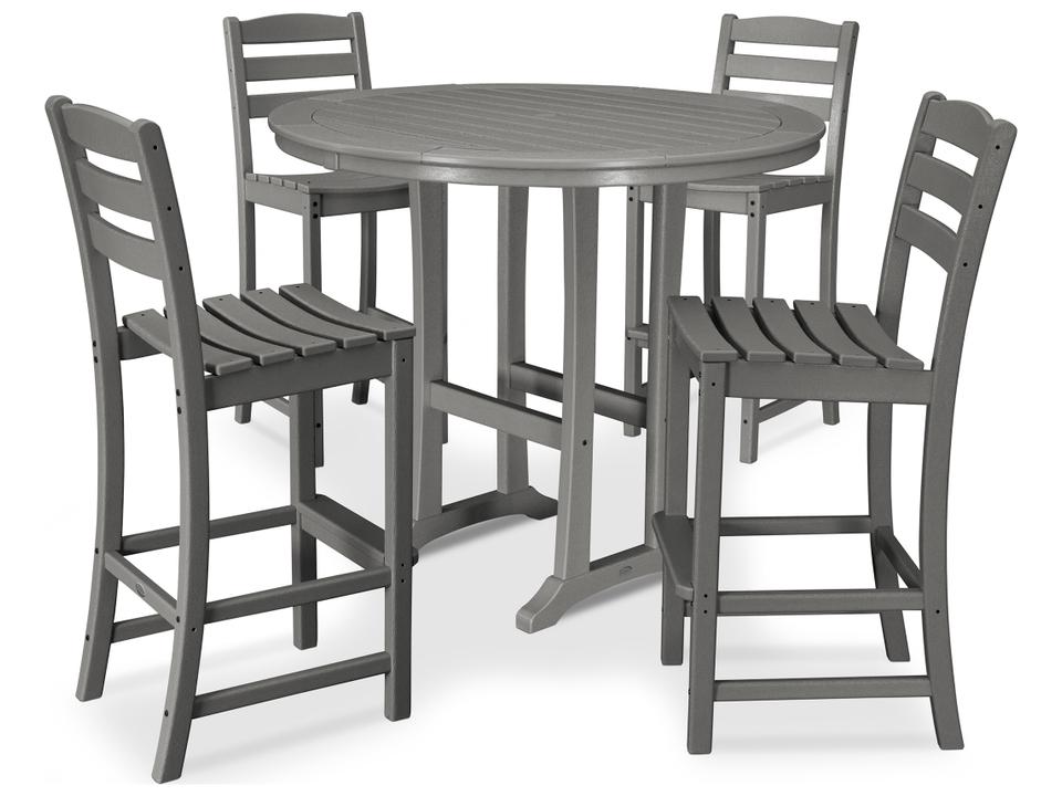 POLYWOOD La Casa Recycled Plastic 5 Piece Bar Side Set