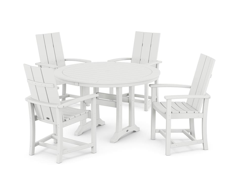 POLYWOOD Modern Recycled Plastic Trio 5 Piece Outdoor Dining Set
