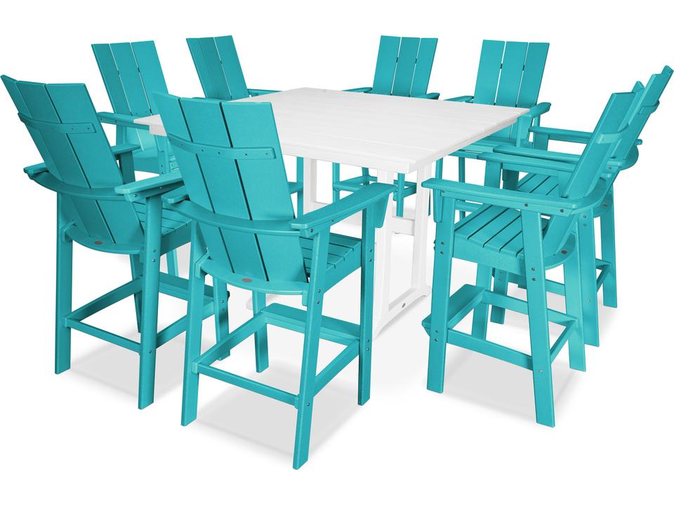 Modern Recycled Plastic 5 Piece Farmhouse Bar Set