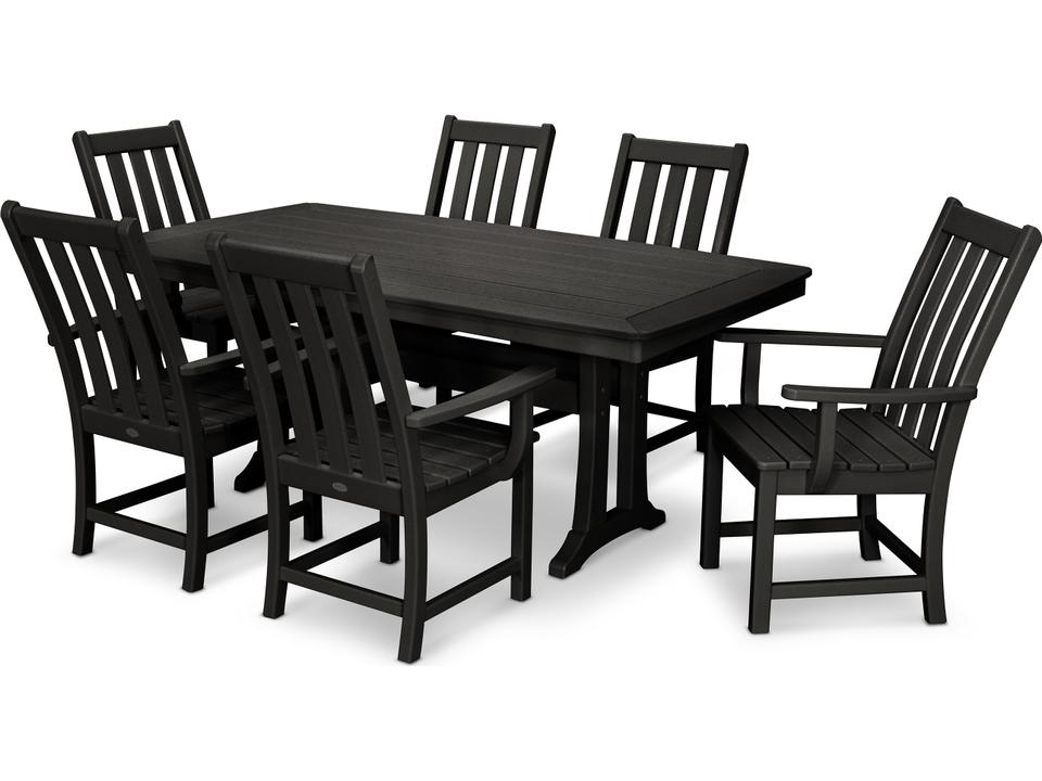 POLYWOOD Vineyard 7-Piece Arm Chair Dining Set All-Weather HDPE Lumber