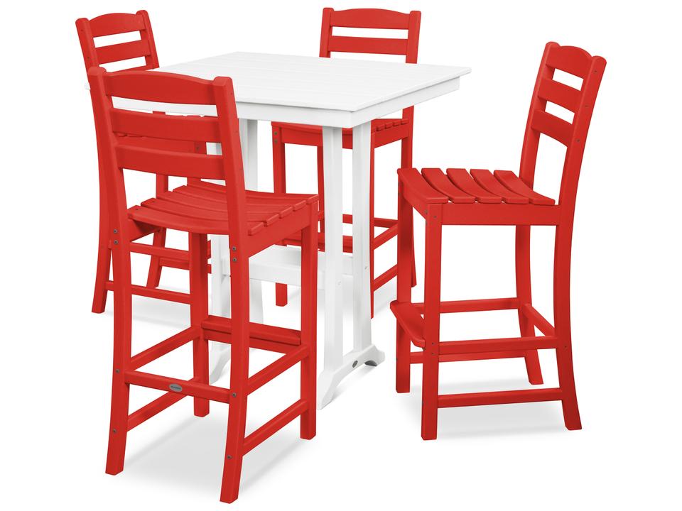 POLYWOOD La Casa 5 Piece Recycled Plastic Farmhouse Bar Set