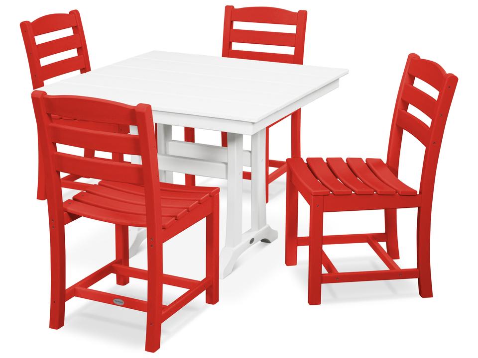 La Casa Cafe 5 Piece Farmhouse Recycled Plastic Dining Set