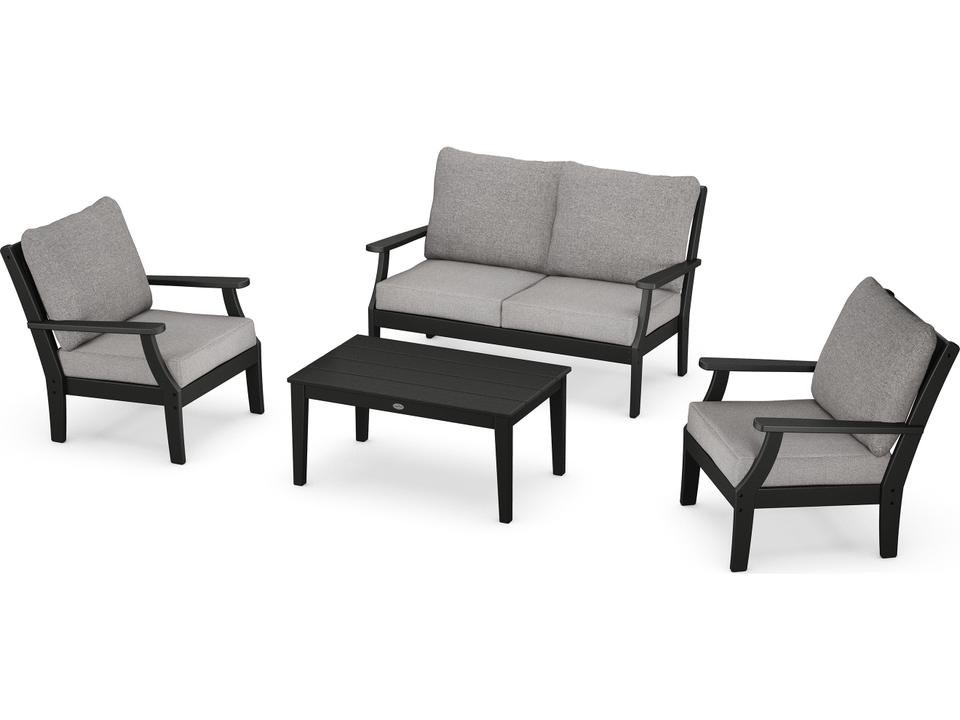 POLYWOOD Braxton 4-Piece Modular All-Weather Deep Seating Sectional Set