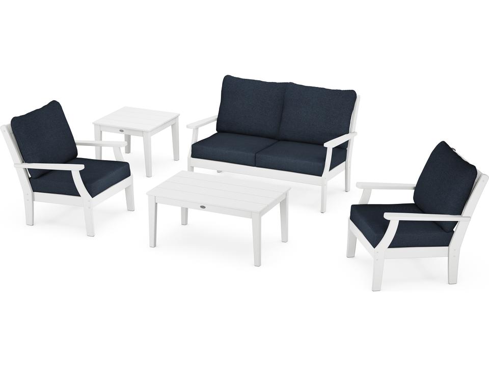 POLYWOOD Braxton Recycled Plastic Cushion Outdoor Lounge Set