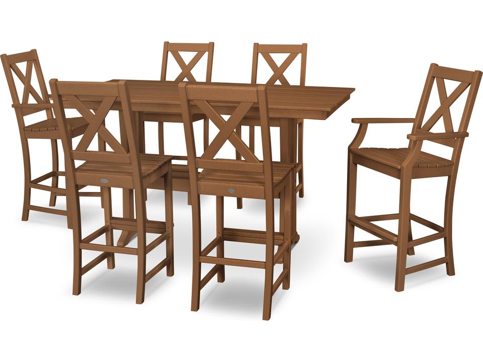 POLYWOOD Braxton 7 Piece Bar Set Recycled Plastic Outdoor Furniture