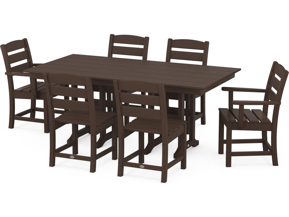 POLYWOOD Lakeside 7-Piece Farmhouse Outdoor Dining Set in Genuine POLYWOOD Lumber