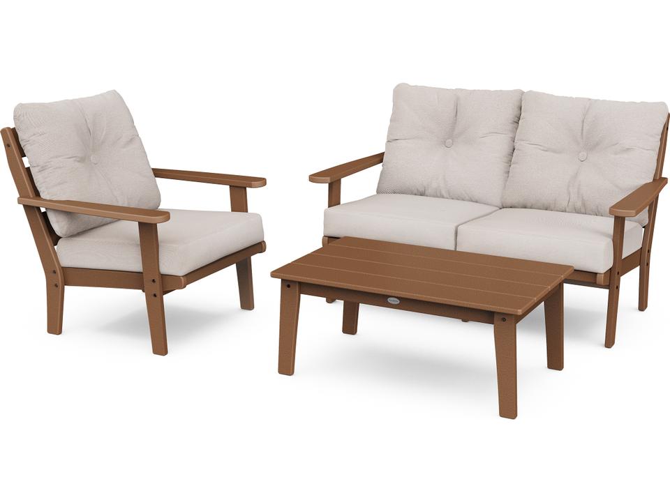 POLYWOOD Lakeside 3-Piece Outdoor Deep Seating Set with Cushions
