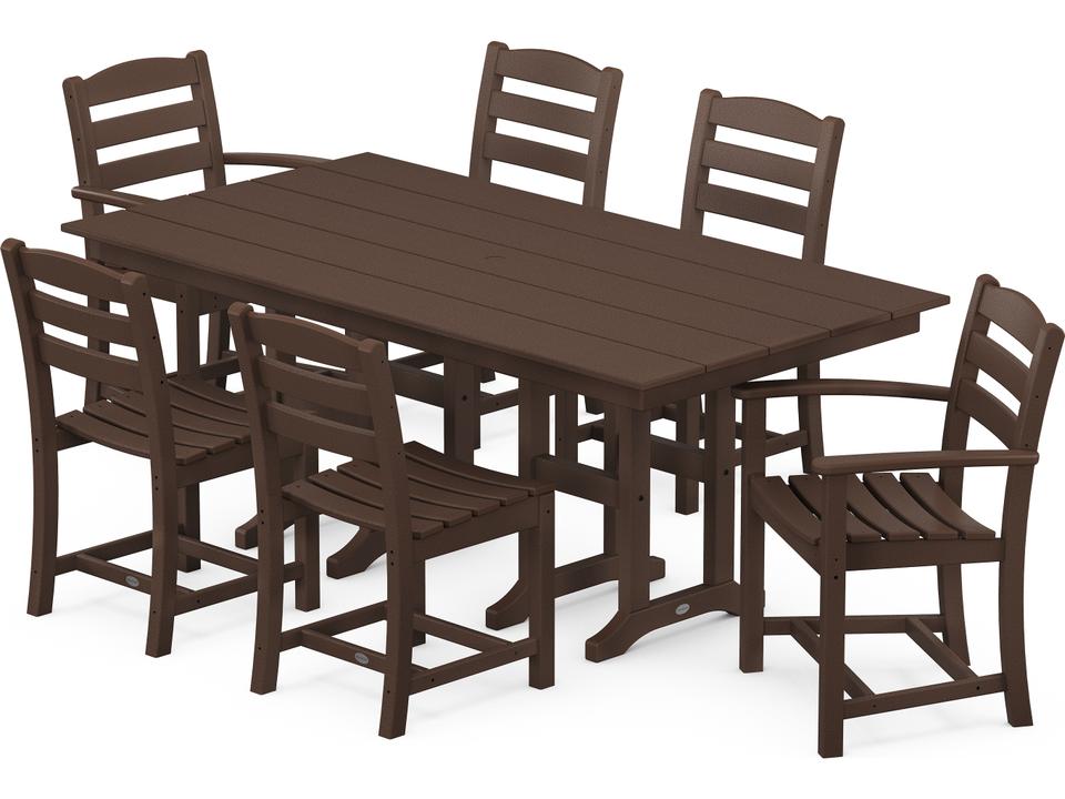 La Casa Cafe 7 Piece Farmhouse Dining Set with Nautical Table