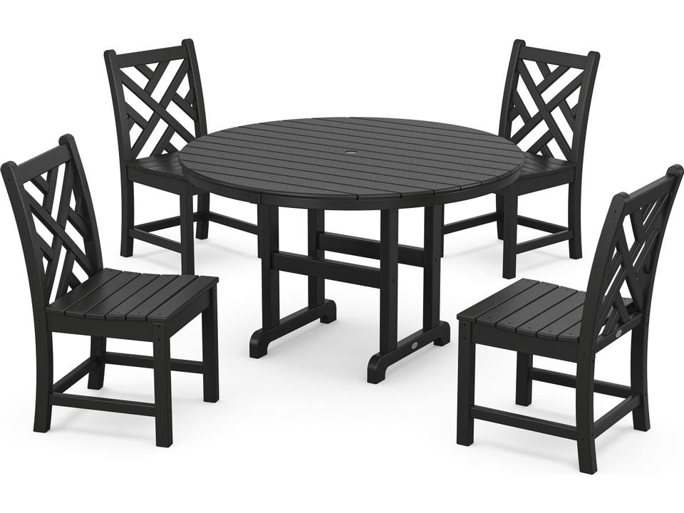 POLYWOOD Chippendale Recycled Plastic 5-Piece Outdoor Dining Set
