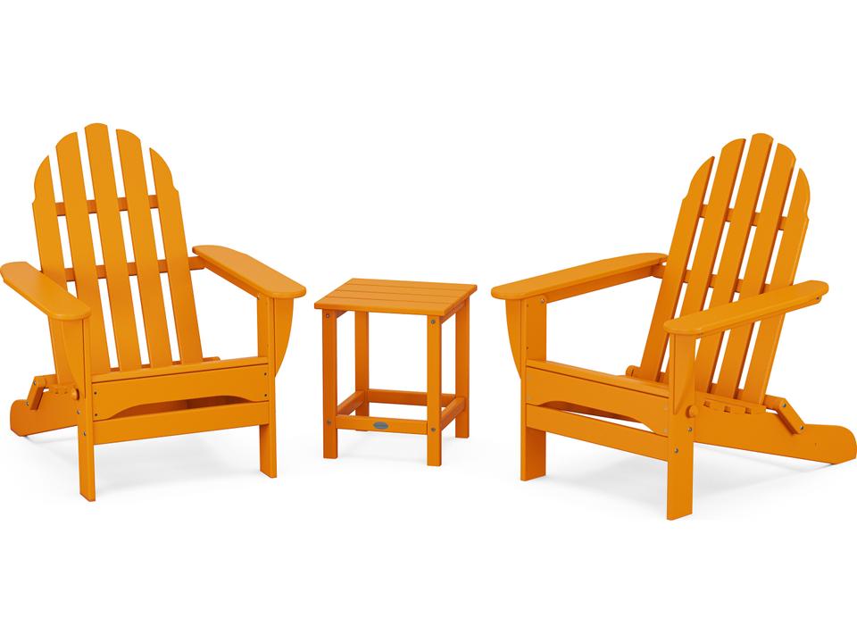 Classic Recycled Plastic 3 Piece Adirondack Patio Lounge Set