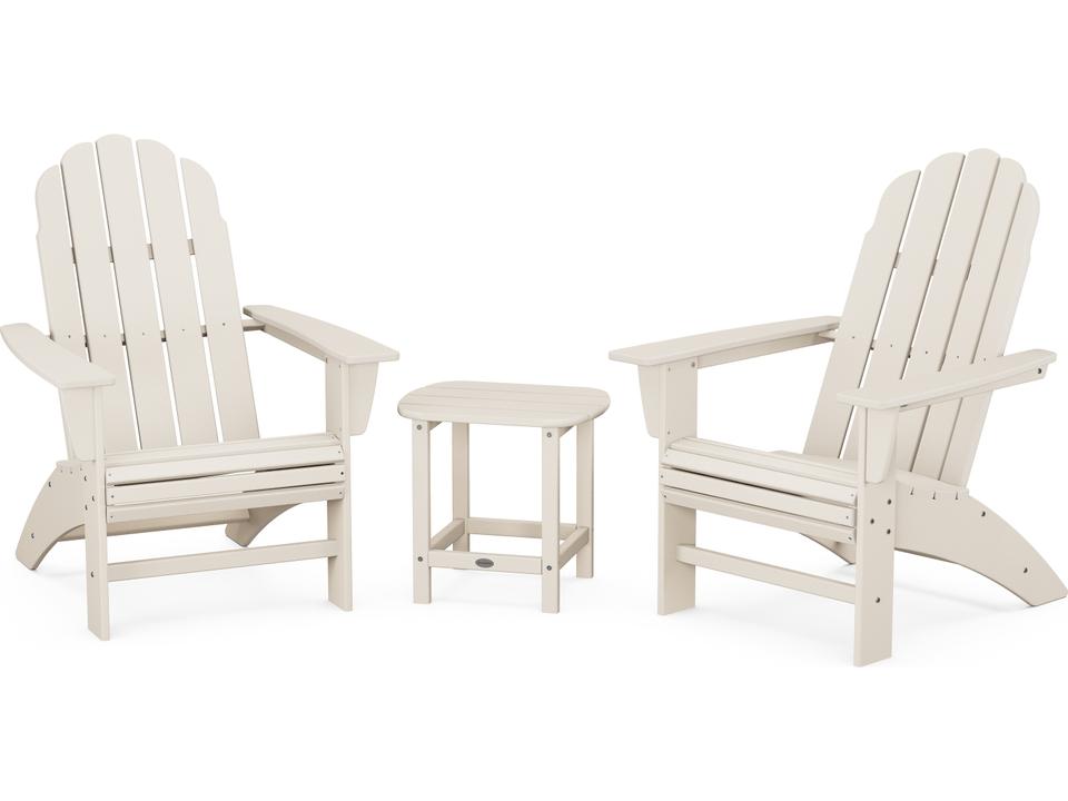 Vineyard Recycled Plastic 3 Piece Curved Adirondack Outdoor Lounge Set