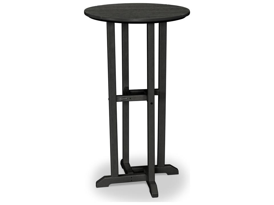 POLYWOOD Traditional 24-Inch Round Bar Height Bistro Table All-Weather Recycled Plastic