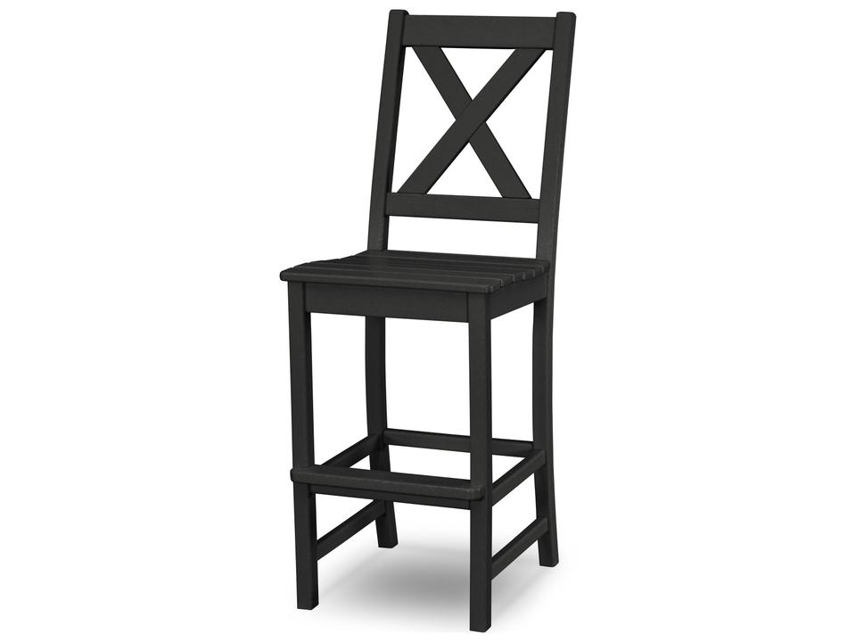 POLYWOOD Braxton Recycled Plastic Outdoor Bar Side Chair