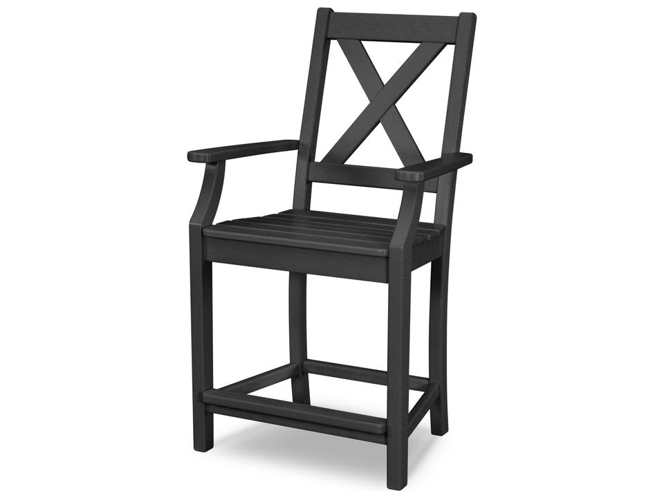 POLYWOOD Braxton Recycled Plastic Counter Arm Chair