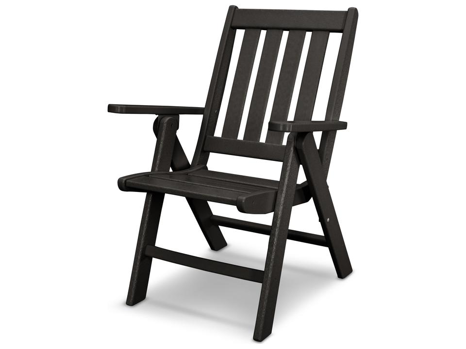 POLYWOOD Vineyard Folding Dining Armchair in All-Weather Recycled Plastic