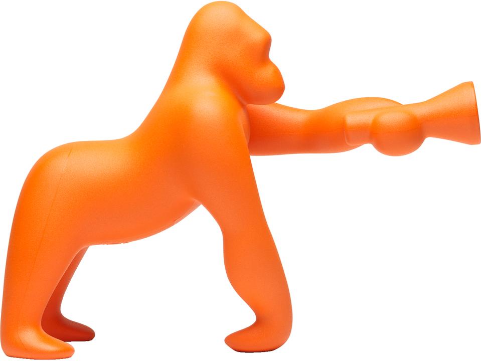 Kong XS Dark Orange Gorilla Table Lamp With Adjustable Arm by Stefano Giovannoni
