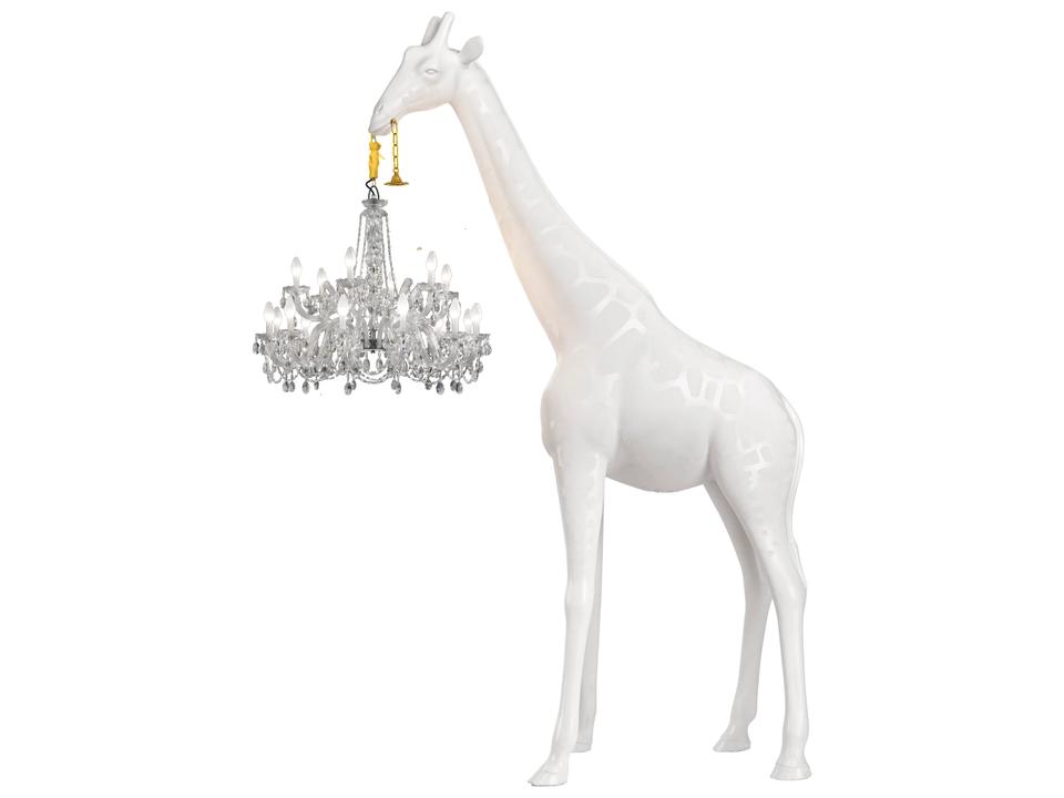 Giraffe In Love XL 18-Light Outdoor Floor Lamp in White Fiberglass by Marcantonio