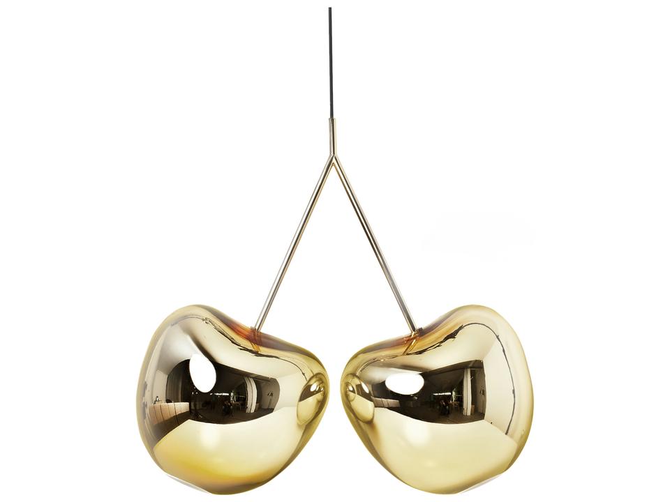 Cherry 2-Light Gold Pendant by Nika Zupanc in Metallized Polyethylene