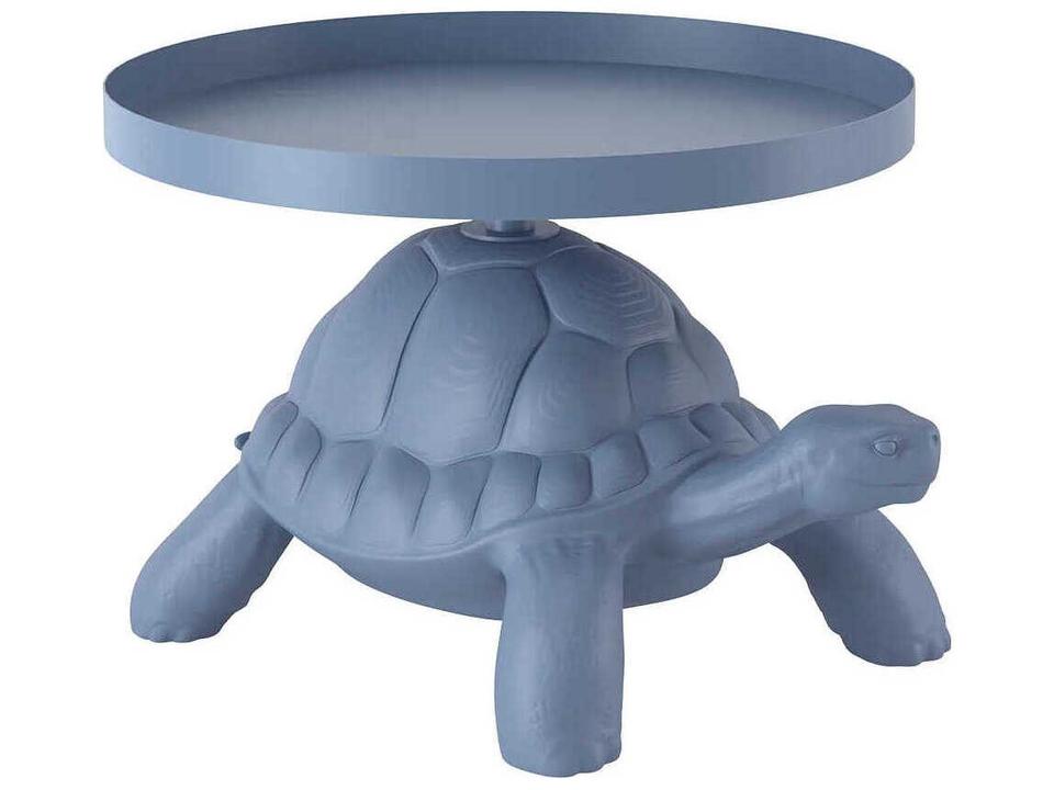 Turtle Carry Round Plastic Blue Avio End Table