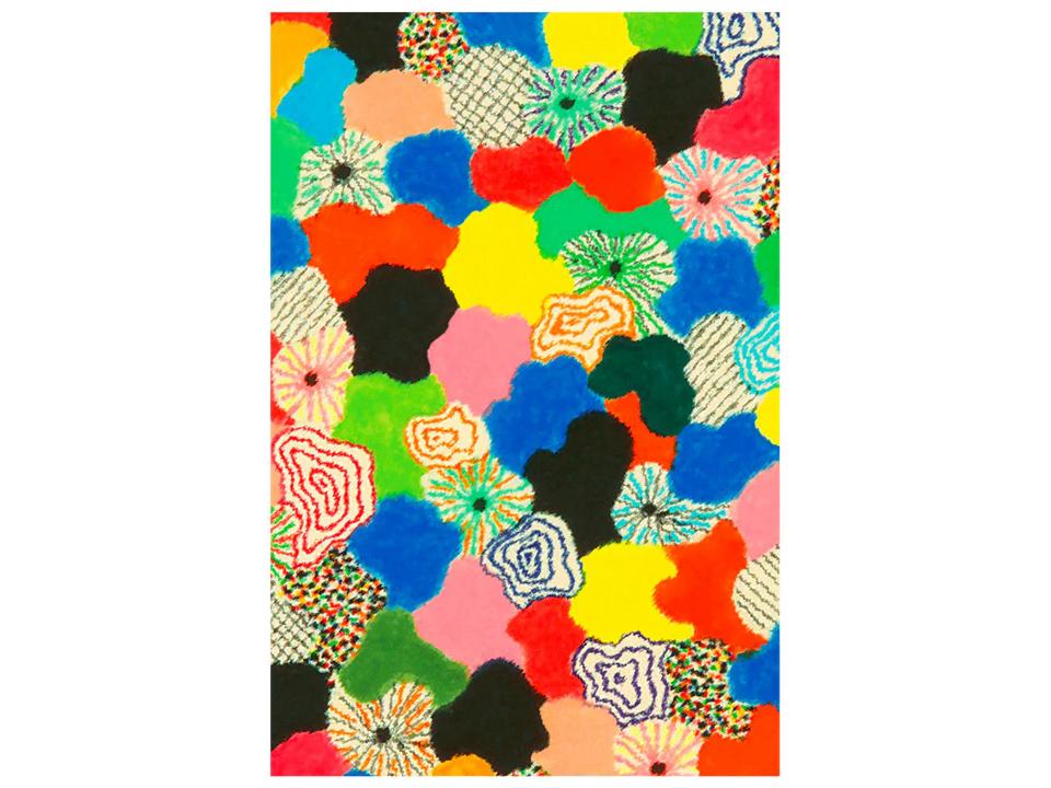 Patch Graphic Rectangular Area Rug Multicolored