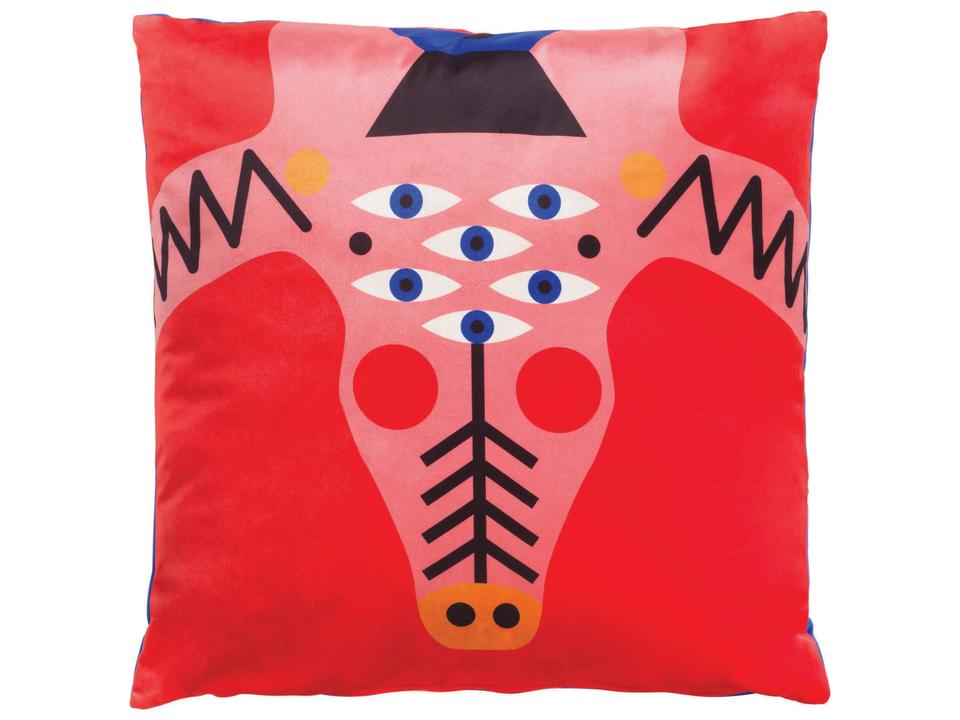 Oggian Crocopink Throw Pillow with Reversible Abstract Design by Marco Oggian