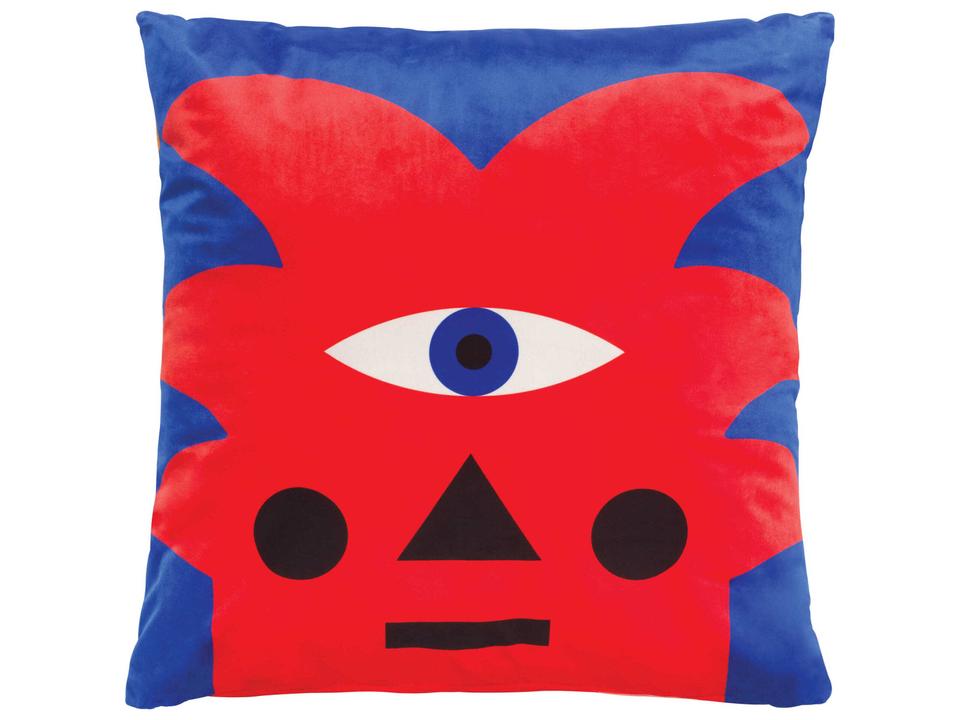 Oggian Red Palm Throw Pillow in Acrylic Polyester by Marco Oggian
