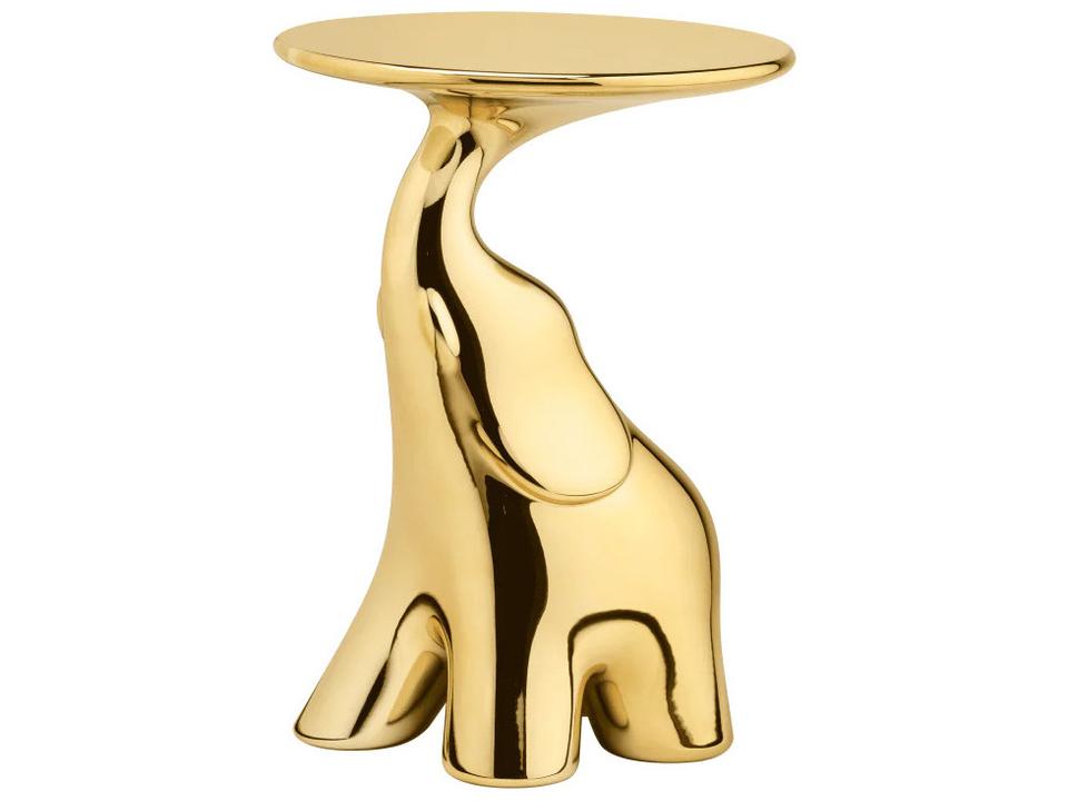 Pako Round Gold End Table by Stefano Giovannoni