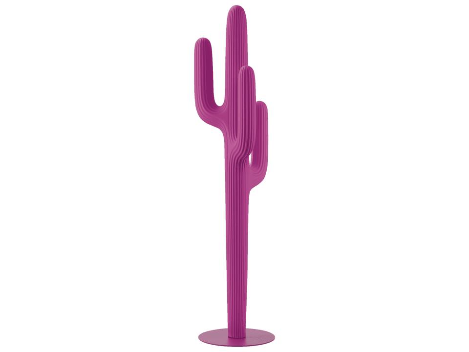 Saguaro Fuchsia Recyclable Polyethylene Coat Rack with Powder-Coated Metal Base by Stefano Giovannoni
