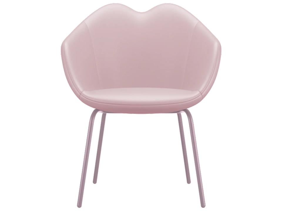 XOXO Pink Genuine Leather Arm Dining Chair