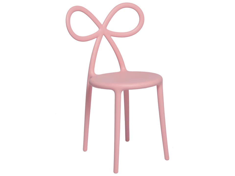 Ribbon Armless Dining Chair in Pink Polypropylene by Nika Zupanc