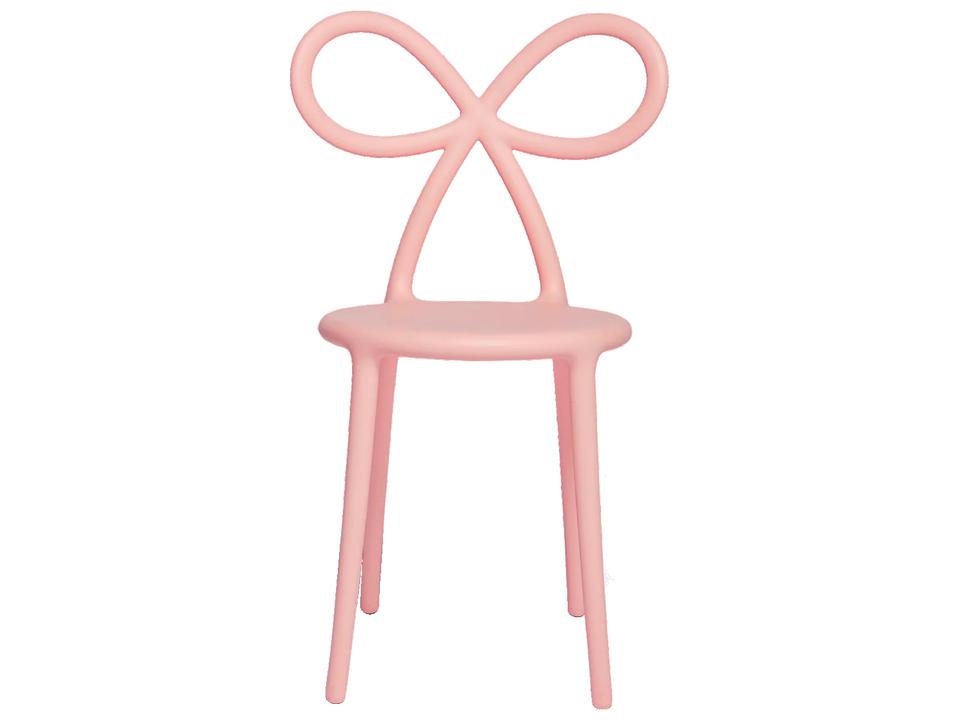 Ribbon Baby Armless Dining Chair in Pink Polypropylene by Nika Zupanc