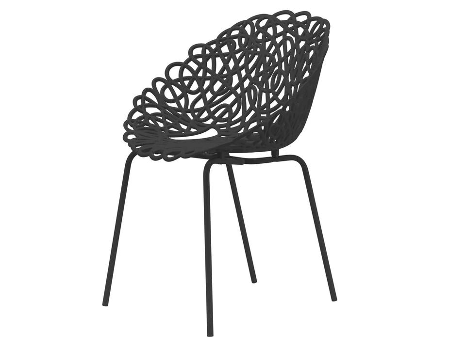 Bacana Black Steel Metal Dining Chair (Set of 2)