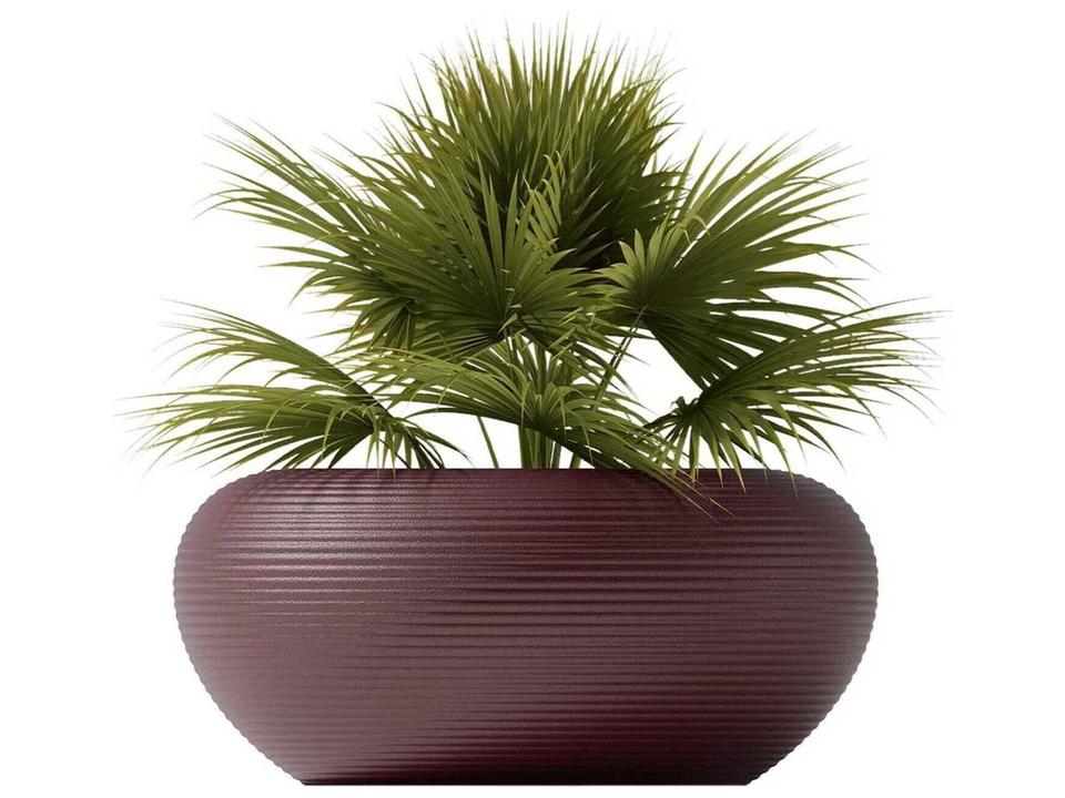 Qeeboo Nami Round Planter in Indian Red